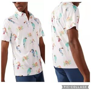 Chubbies Men's The Dude Where's Macaw Performance Polo 2.0 Medium
